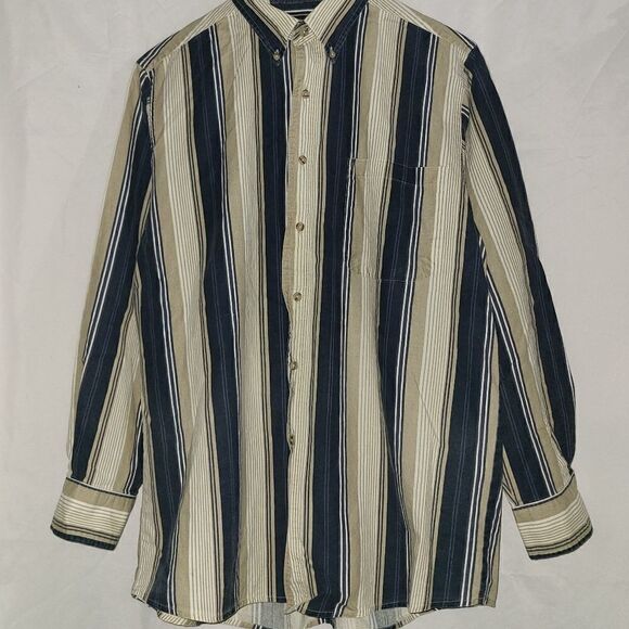 David Taylor Mens Striped Button Long Sleeve Shirt - Picture 1 of 8